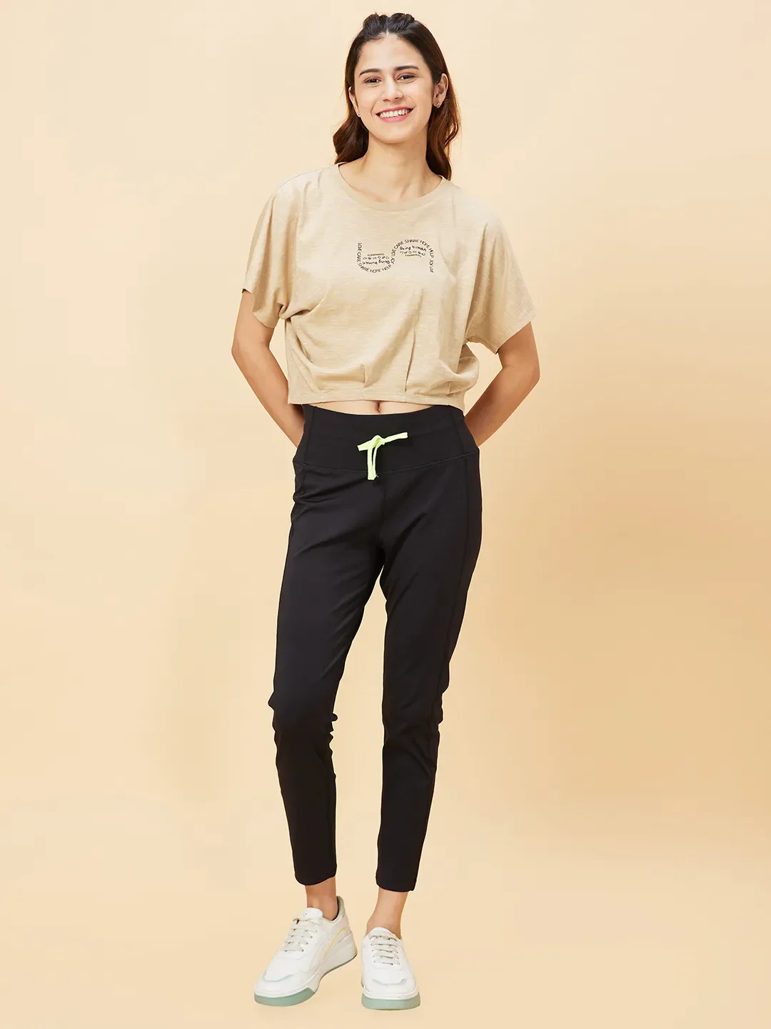 Pink Relaxed Fit Women's Cotton Cropped T-Shirt By Being Human Clothing - Image 6