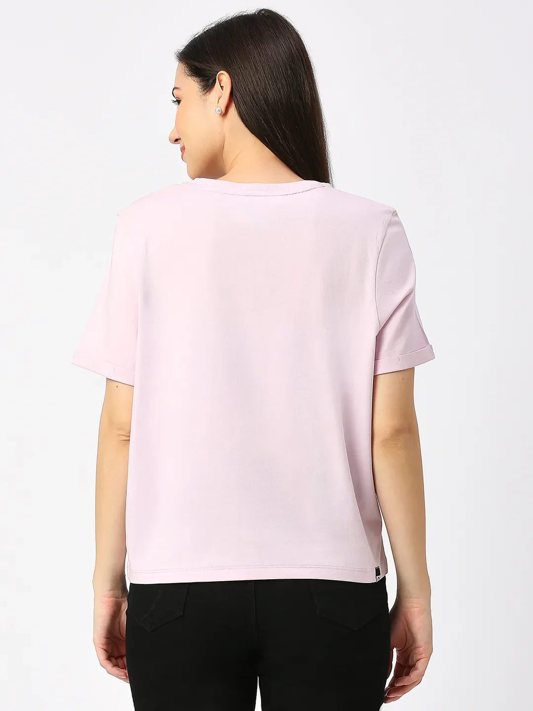 Pink Boxy Fit Women's Cotton T-Shirt By Being Human Clothing - Image 4