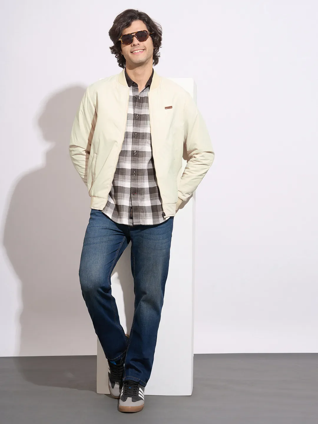 Beige Regular Fit Long Sleeves Polyester Men's Jacket by Being Human Clothing - Image 4