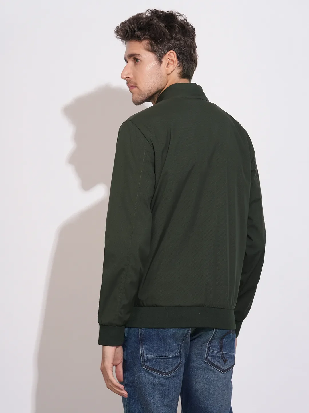 Green Regular Fit Long Sleeves Polyester Men's Jacket by Being Human Clothing - Image 3