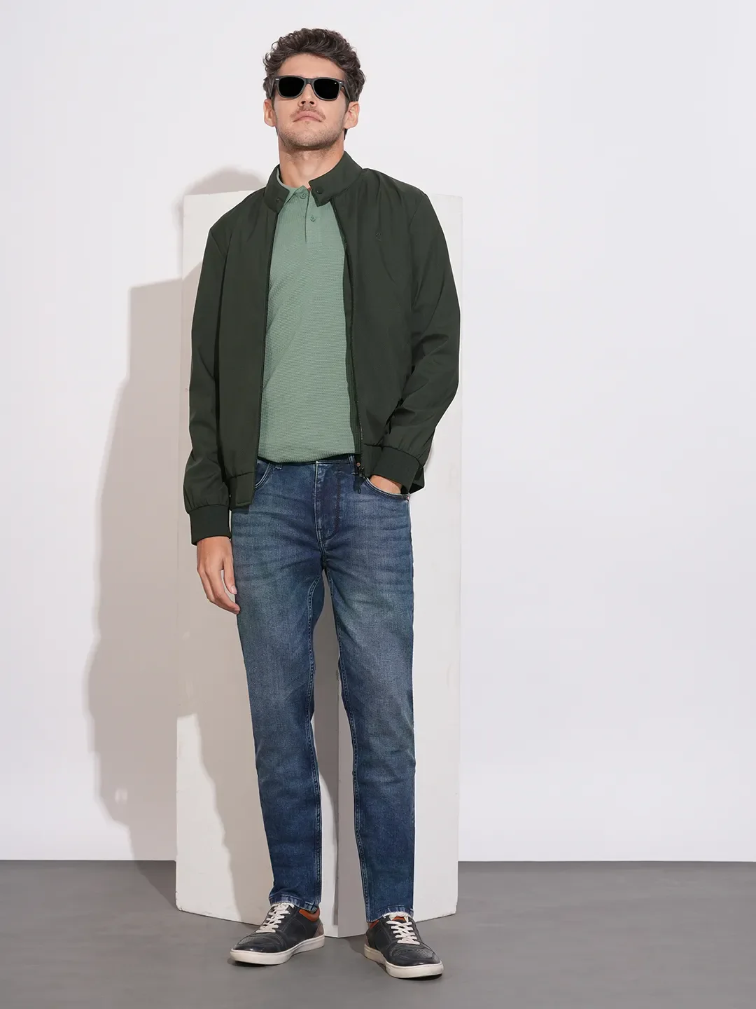 Green Regular Fit Long Sleeves Polyester Men's Jacket by Being Human Clothing - Image 4