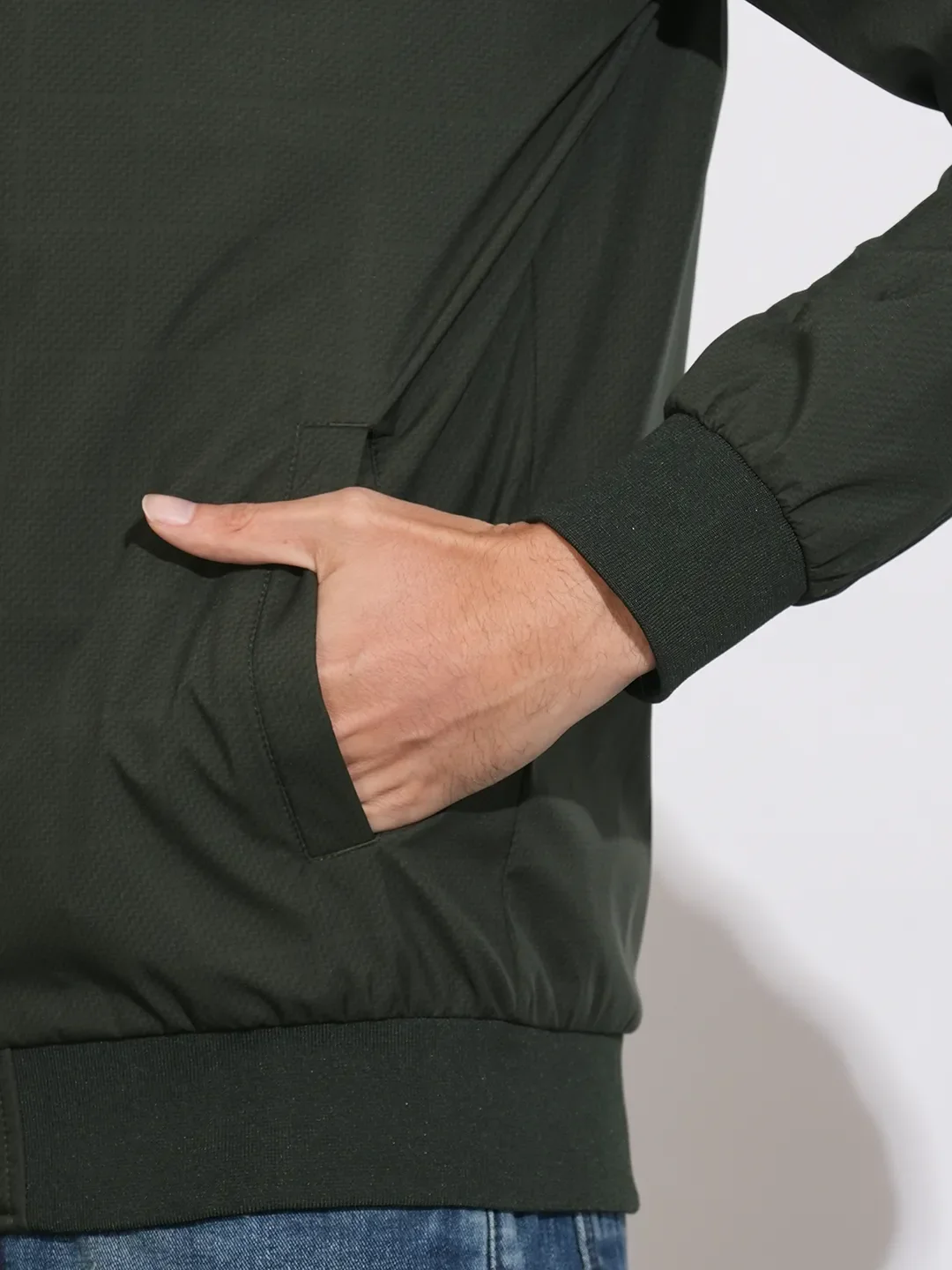 Green Regular Fit Long Sleeves Polyester Men's Jacket by Being Human Clothing - Image 7