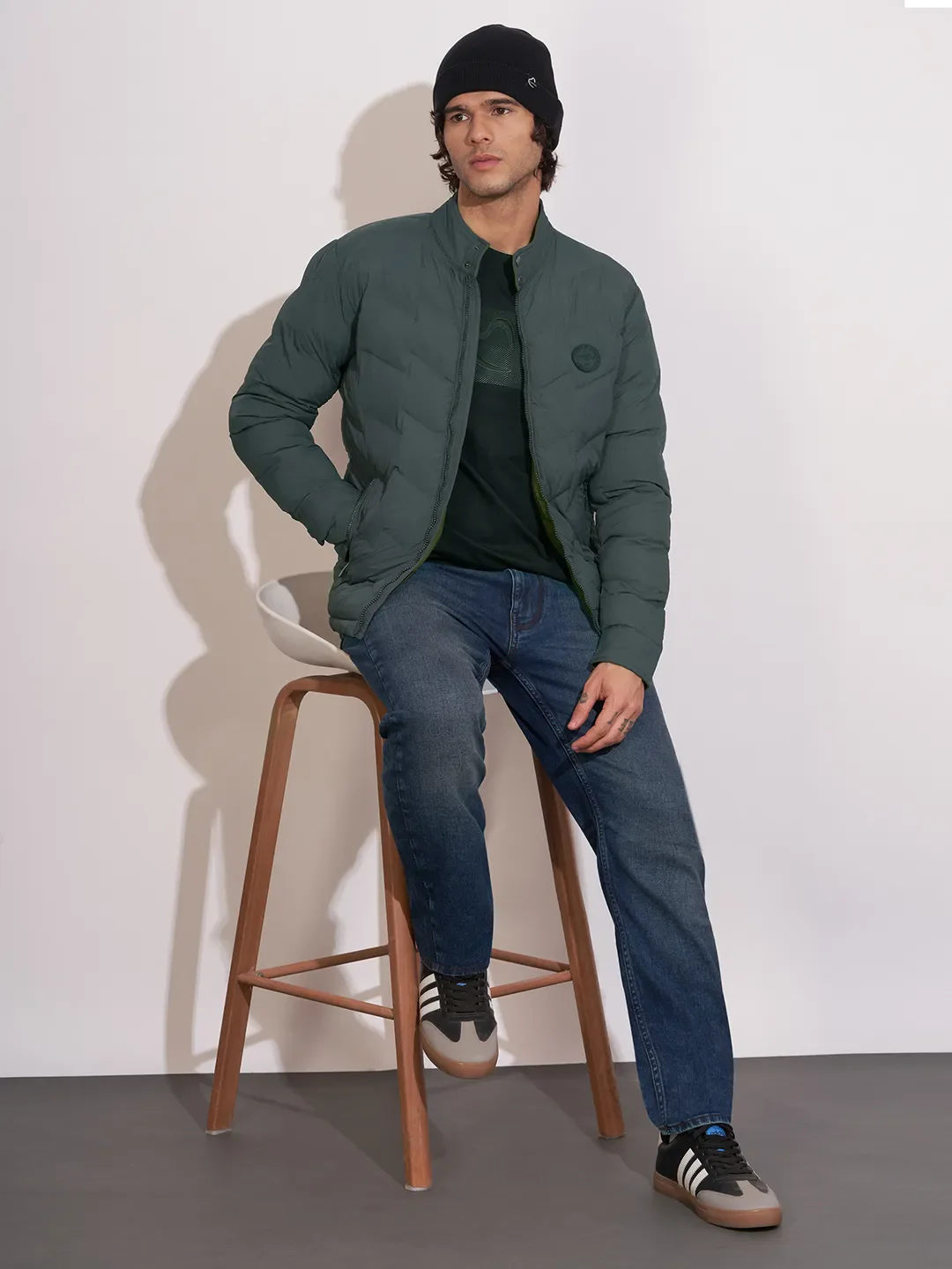 Grey Regular Fit Long Sleeves Polyester Men's Jacket by Being Human Clothing - Image 4