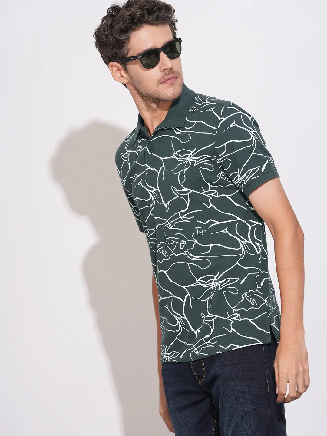 Dark Grey Regular Fit Men's Polo T-Shirt by Being Human Clothing - Image 6