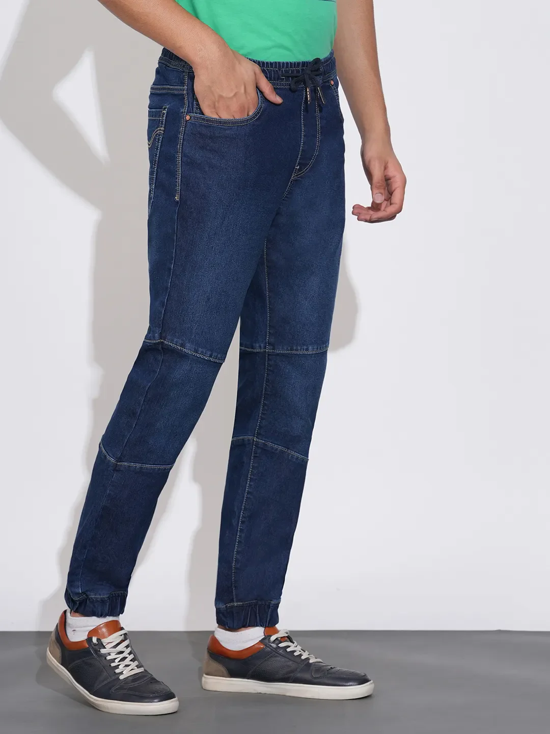 Blue Regular Fit Joggers For Men By Being Human Clothing - Image 2