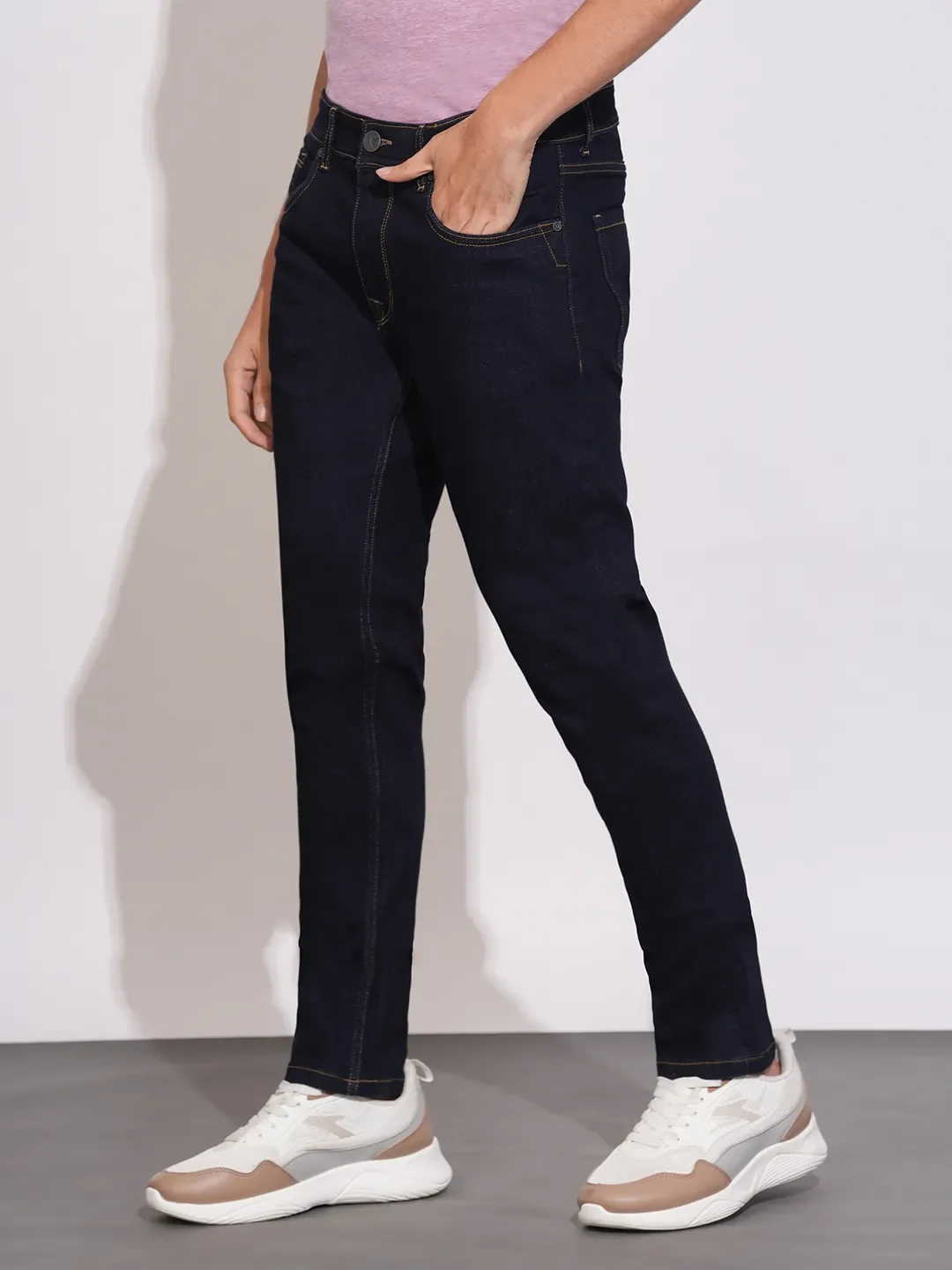 Black Skinny Fit Denims For Men By Being Human Clothing - Image 2