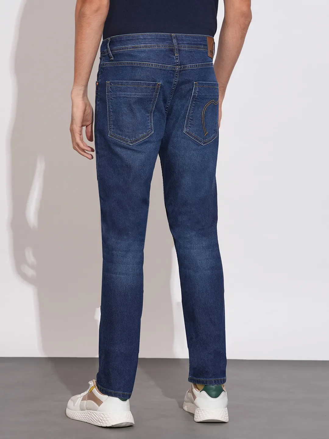 Blue Slim Fit Denims For Men By Being Human Clothing - Image 3