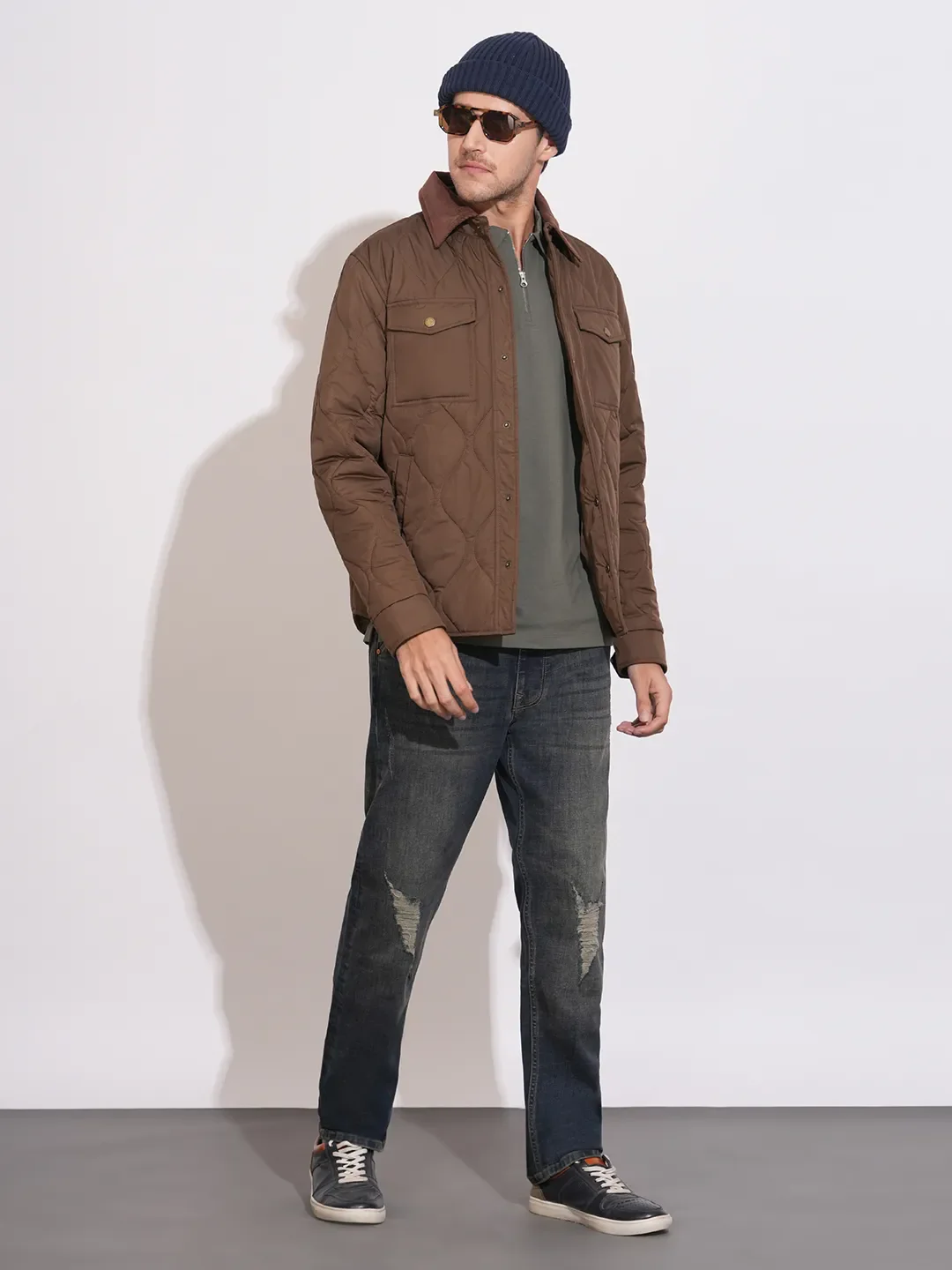 Black Straight Fit Denims For Men By Being Human Clothing - Image 4