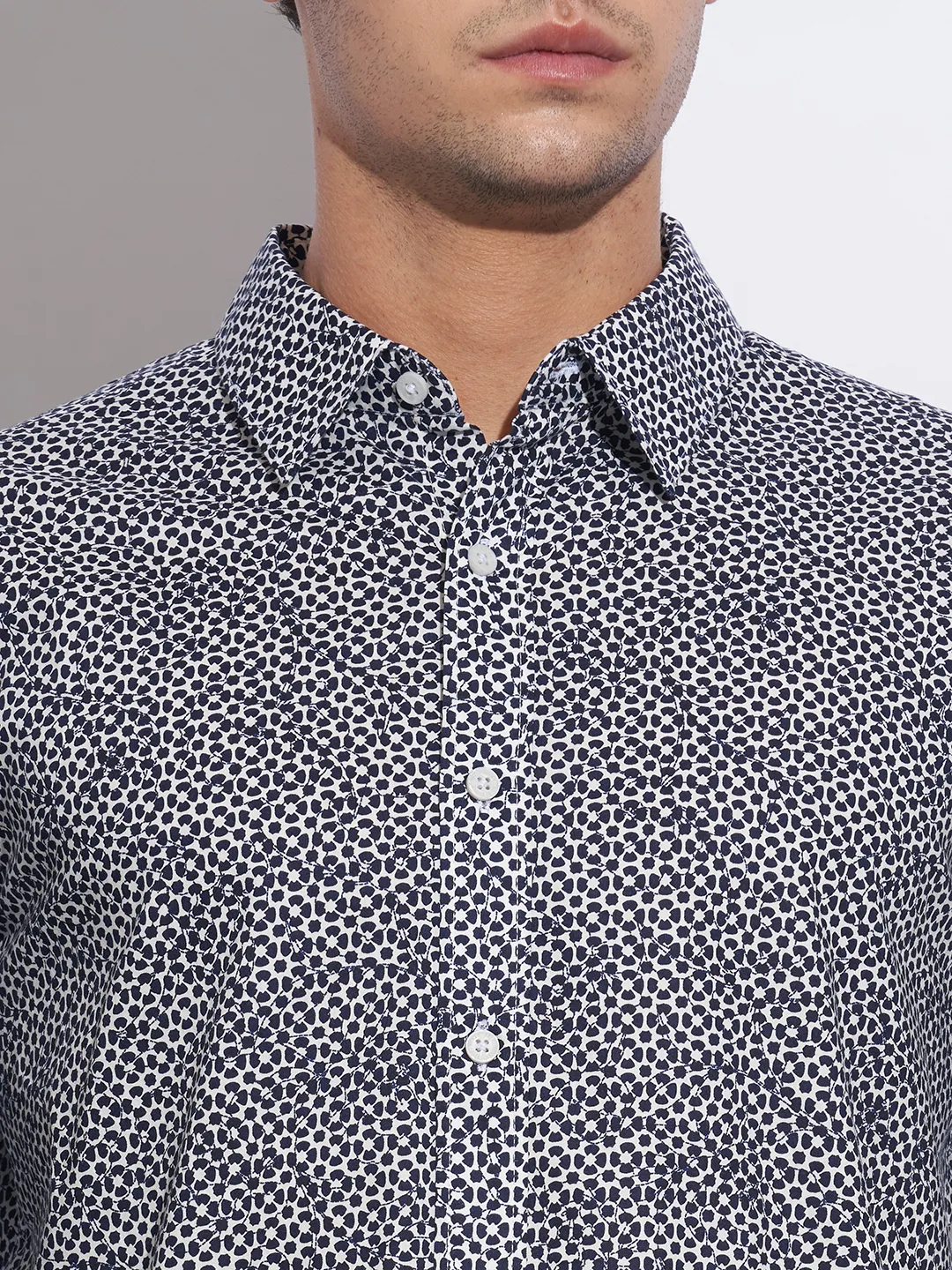 Beige Moderno Fit Regular Collar Long Sleeves Cotton Men's Shirt by Being Human Clothing - Image 5