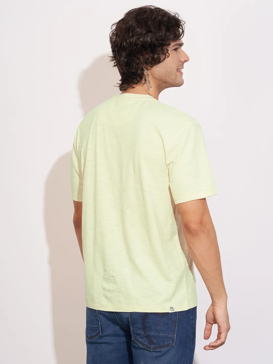 Ecru Easy Fit Men's Short Sleeves T-Shirt by Being Human Clothing - Image 3