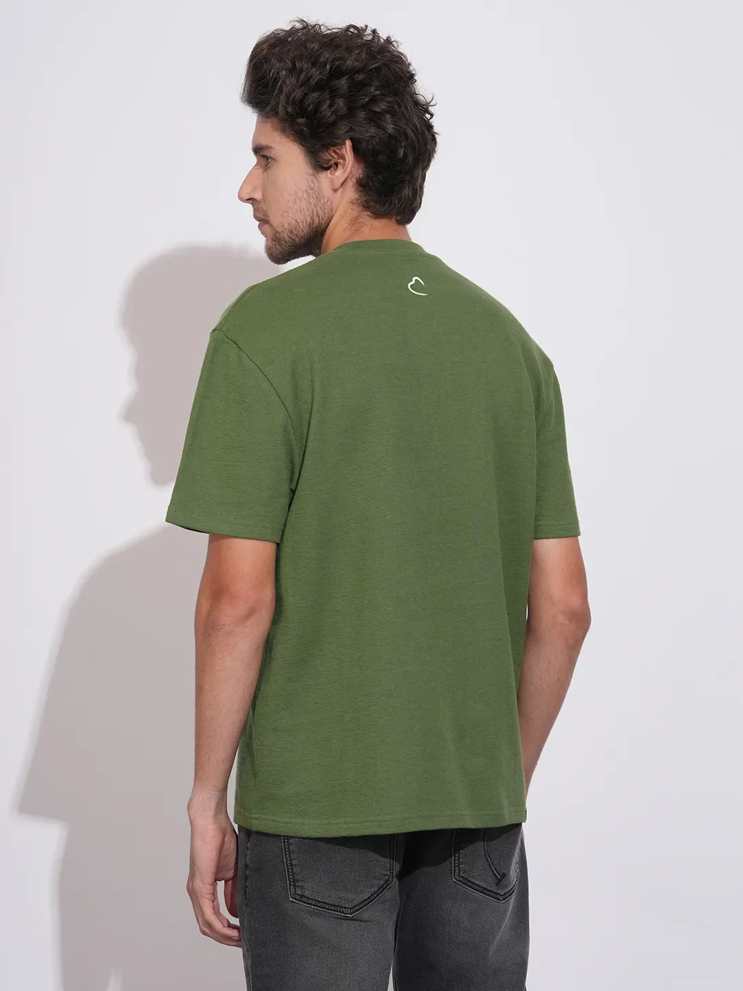 Green Moderno Fit Round Neck Men's T-Shirt by Being Human Clothing - Image 3