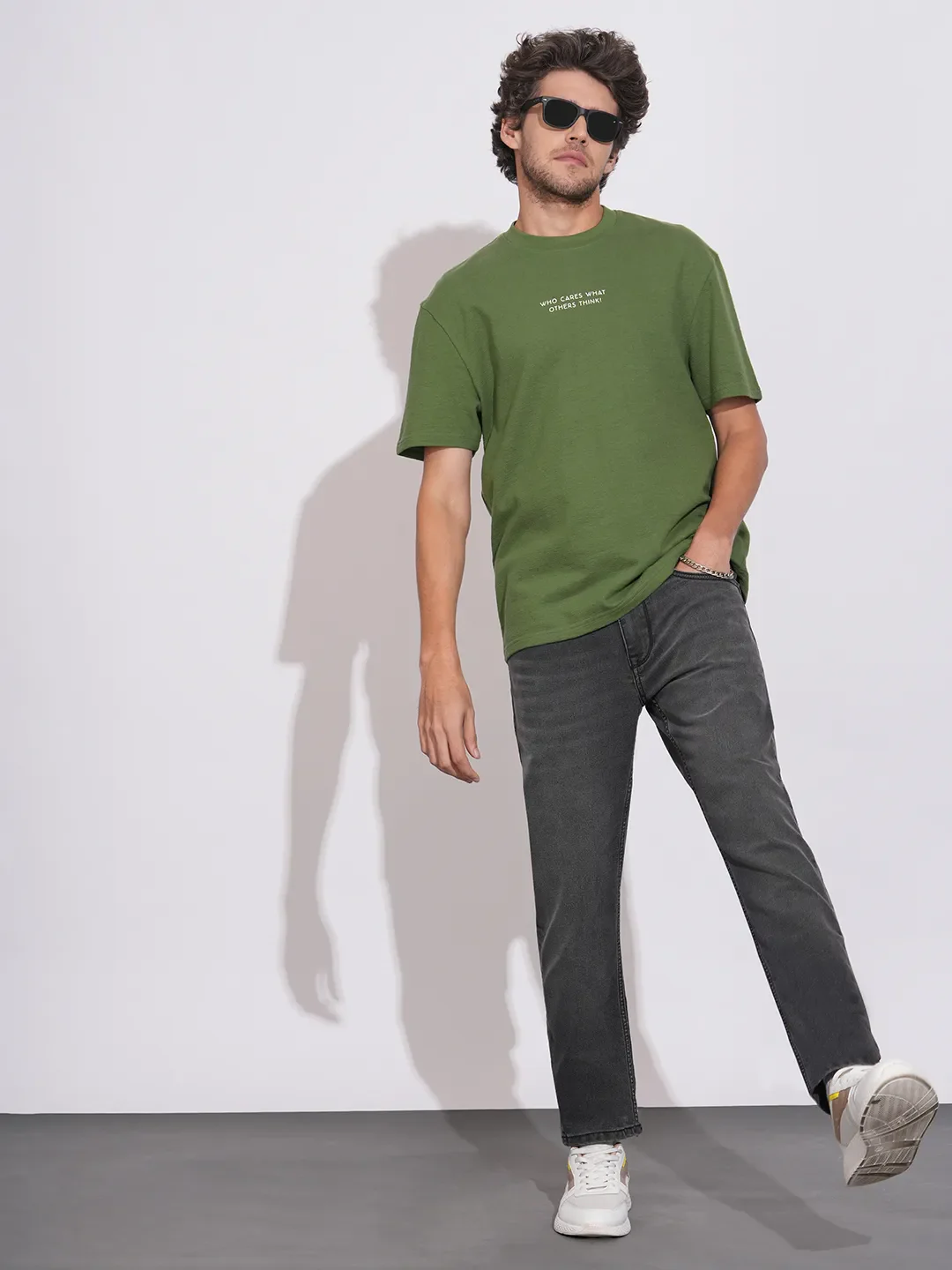 Green Moderno Fit Round Neck Men's T-Shirt by Being Human Clothing - Image 4
