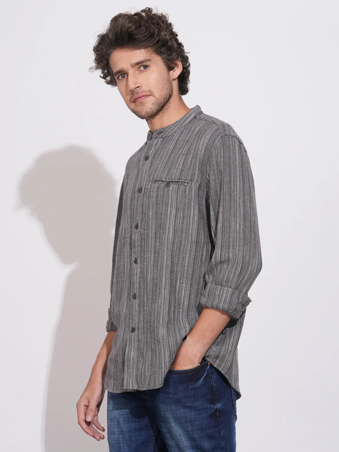 Green Regular Fit Regular Collar Men's Shirt by Being Human Clothing - Image 2