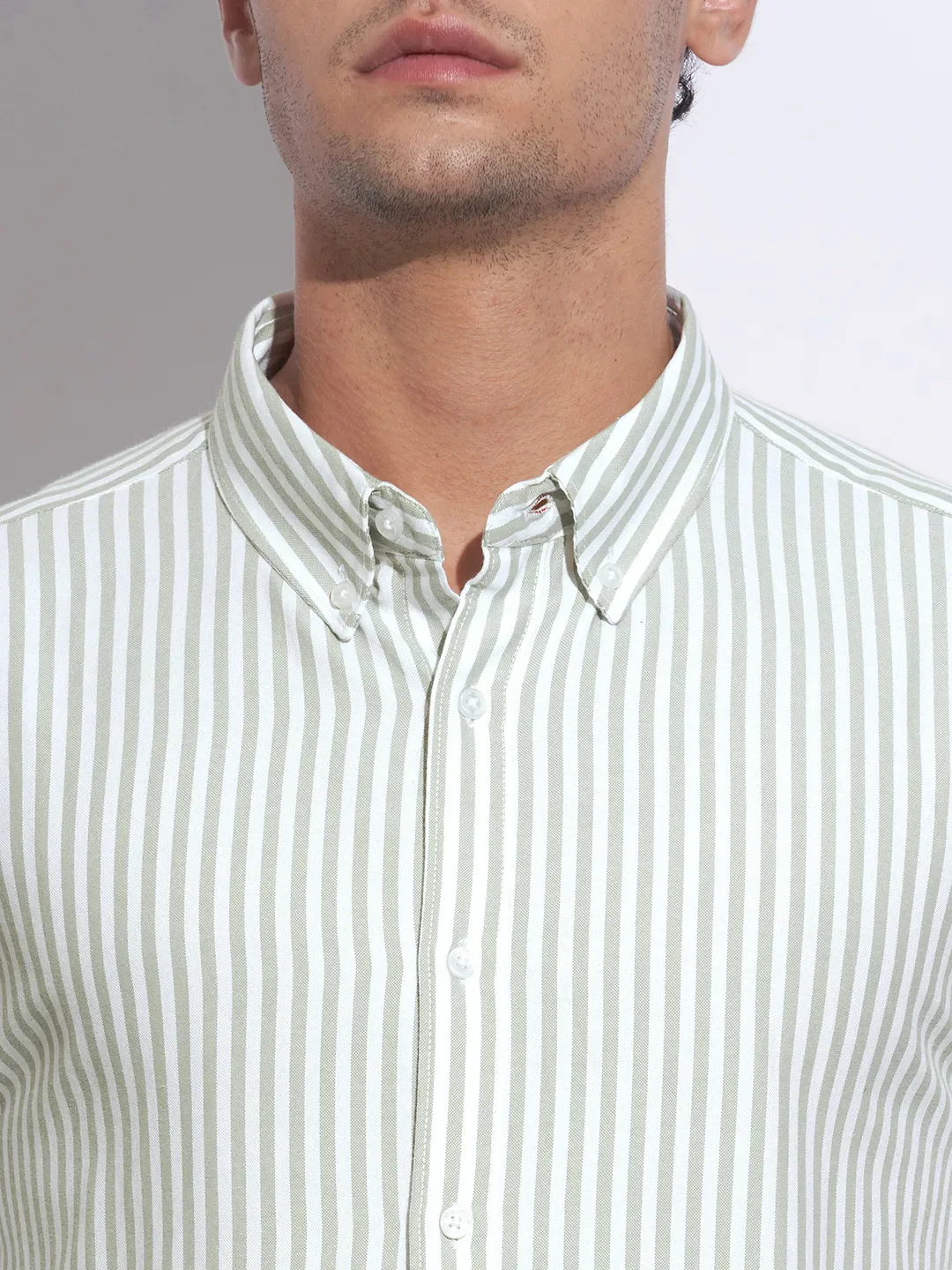 Green Moderno Fit Regular Collar Long Sleeves Cotton Men's Shirt by Being Human Clothing - Image 5