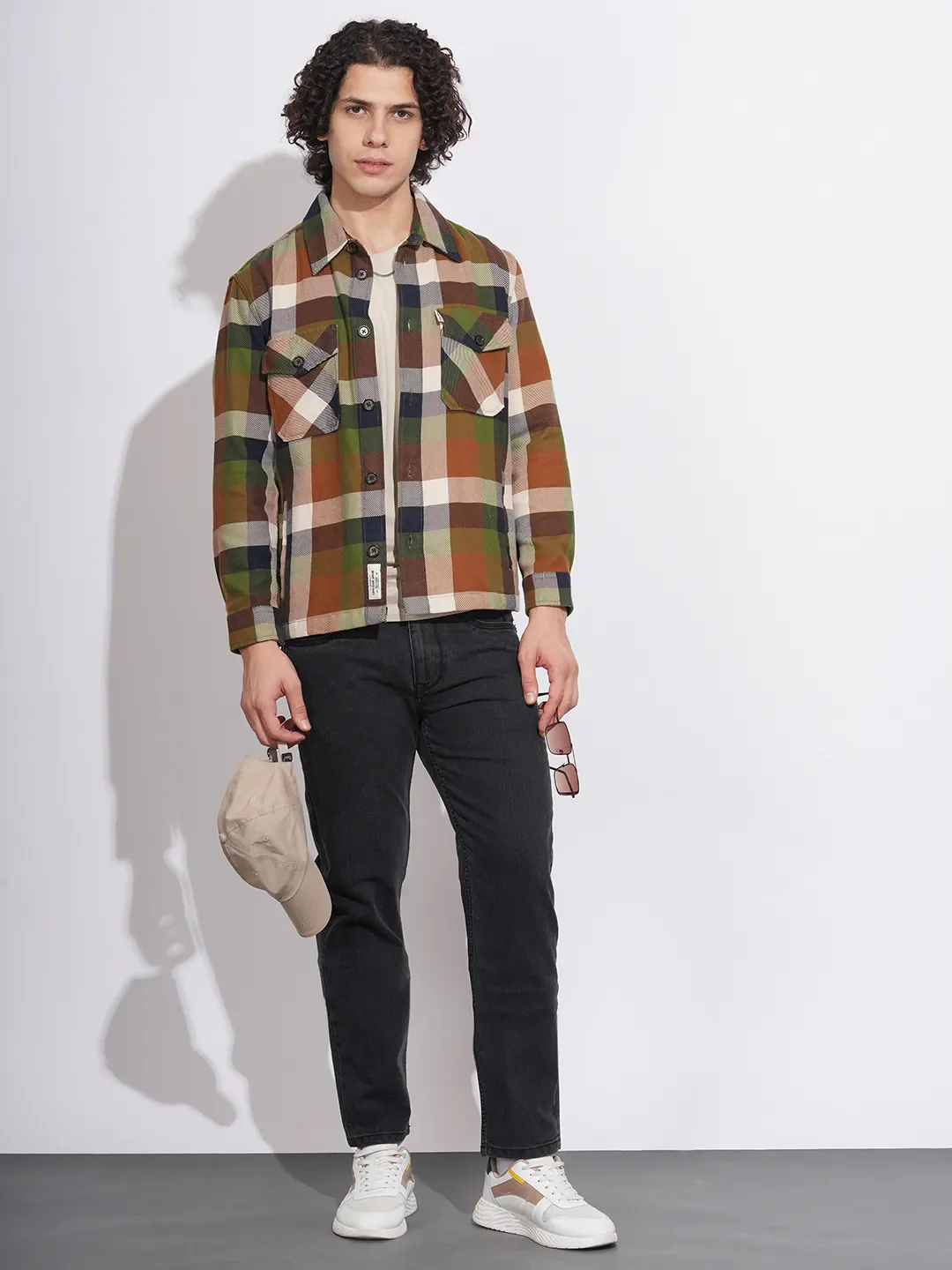 Green Moderno Fit Regular Collar Men's Shacket by Being Human Clothing - Image 4