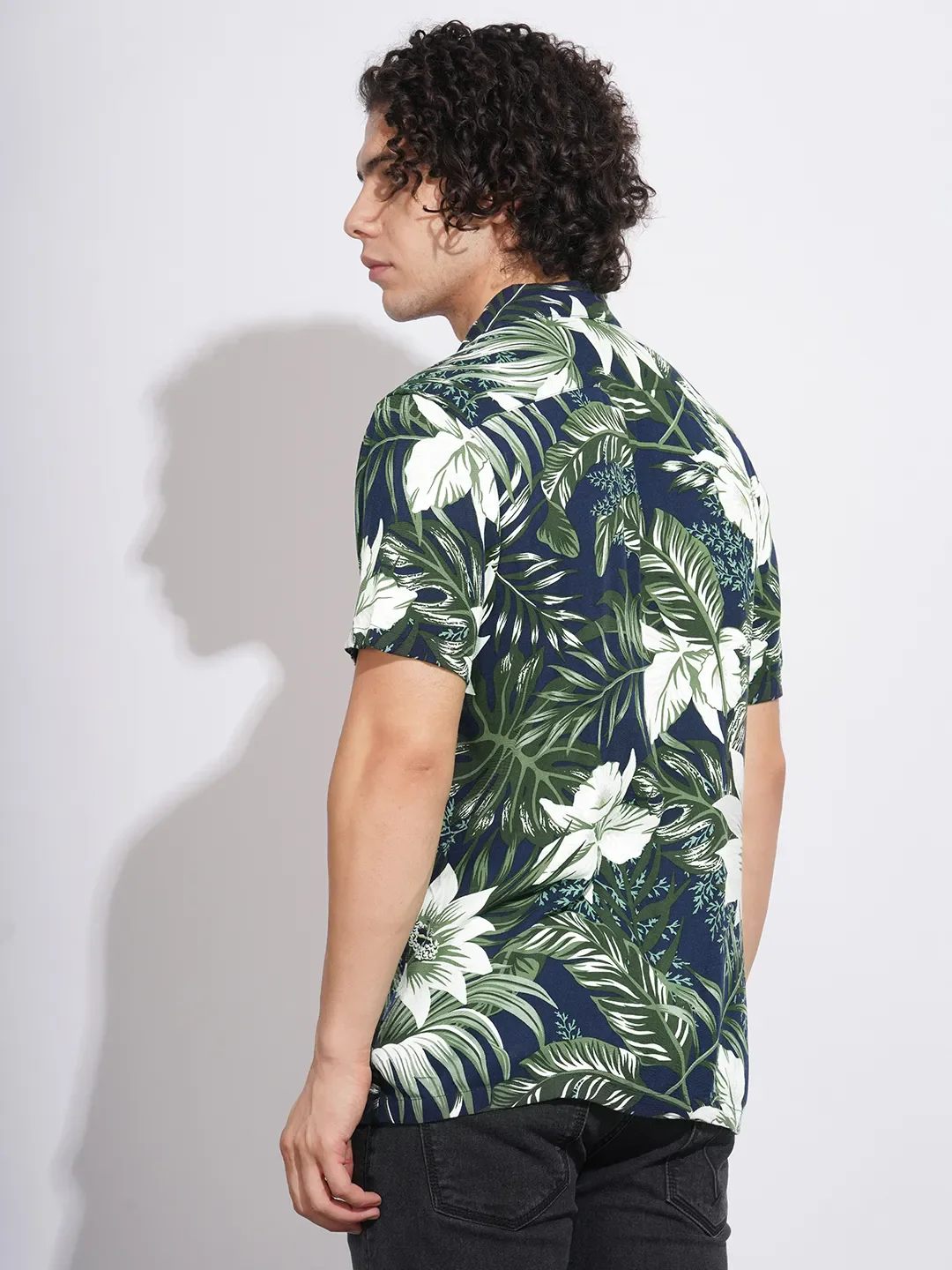 Green Regular Fit Regular Collar Men's Shirt by Being Human Clothing - Image 3