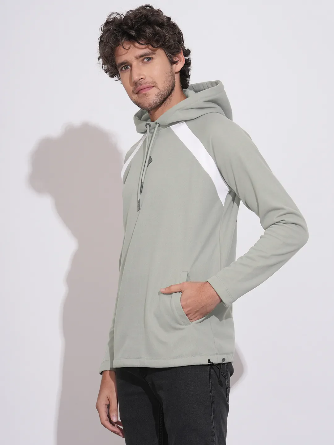 Green Regular Fit  Long Sleeves Men's Hoodie by Being Human Clothing - Image 2