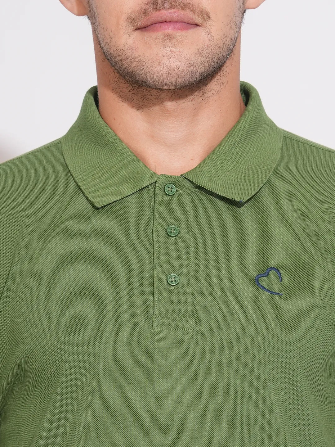 Green Regular Fit Men's Polo T-Shirt by Being Human Clothing - Image 5