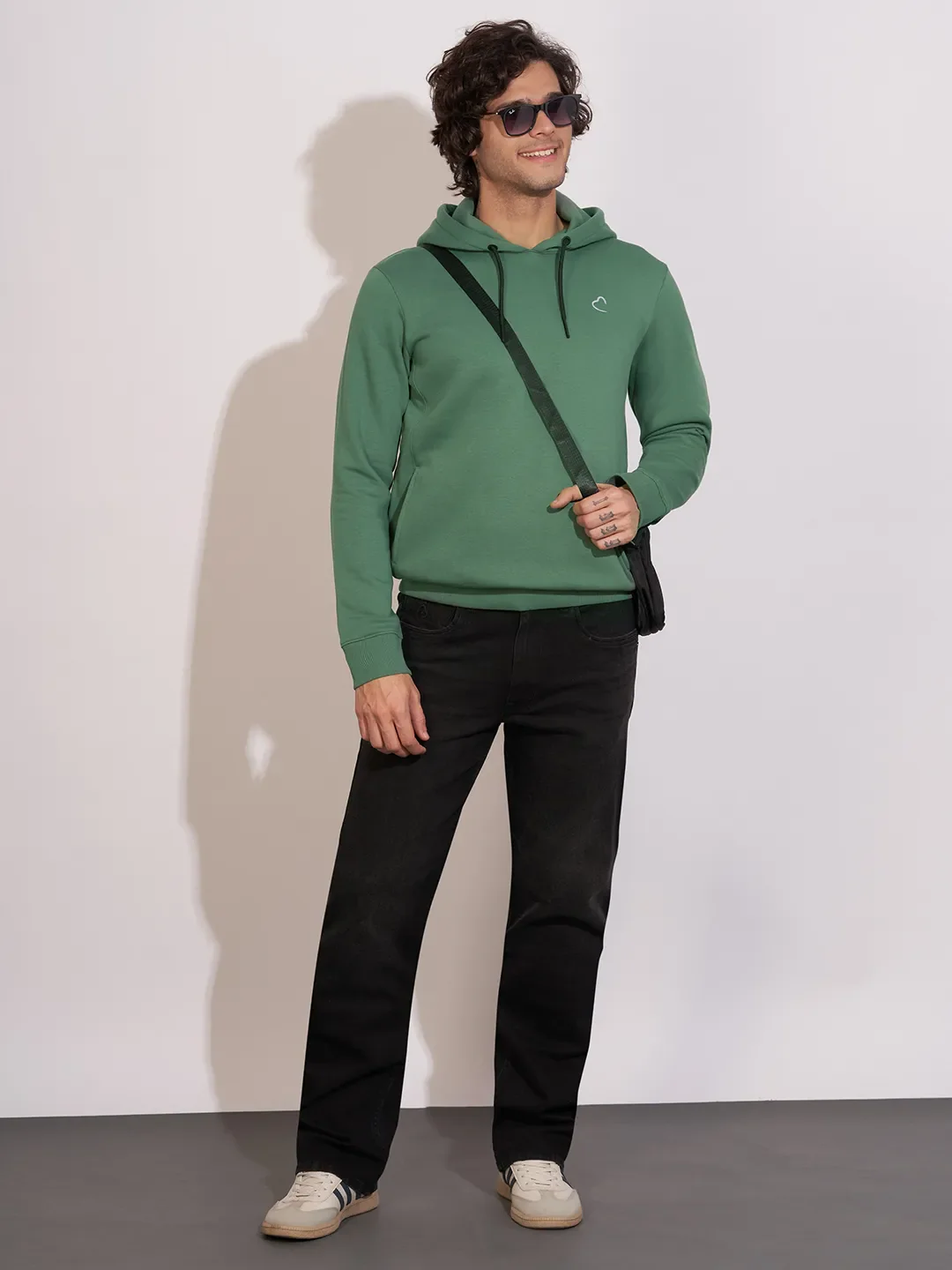 Green Regular Fit Men's Hoodie by Being Human Clothing - Image 4