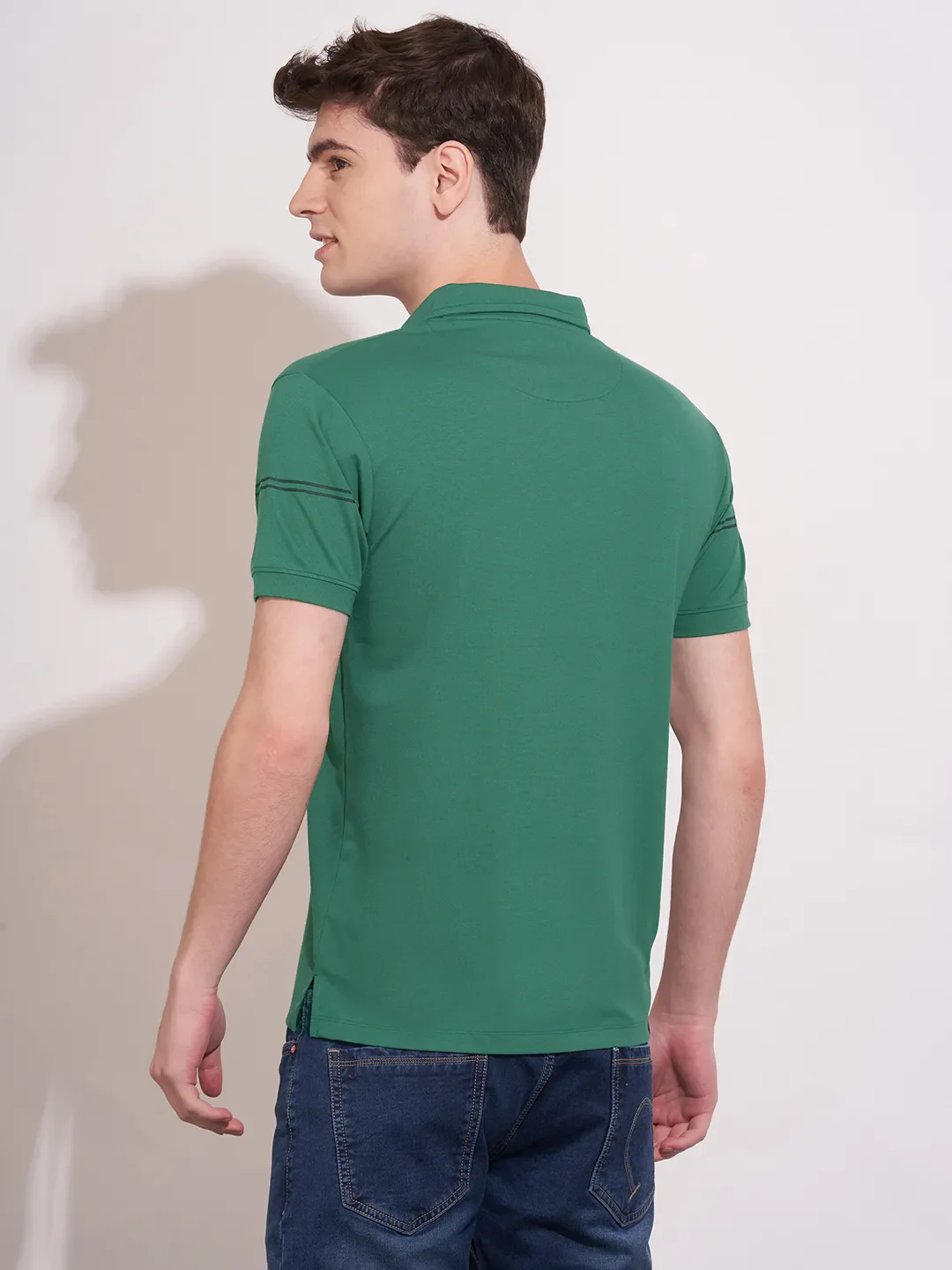 Blue Regular Fit Men's Polo T-Shirt by Being Human Clothing - Image 3
