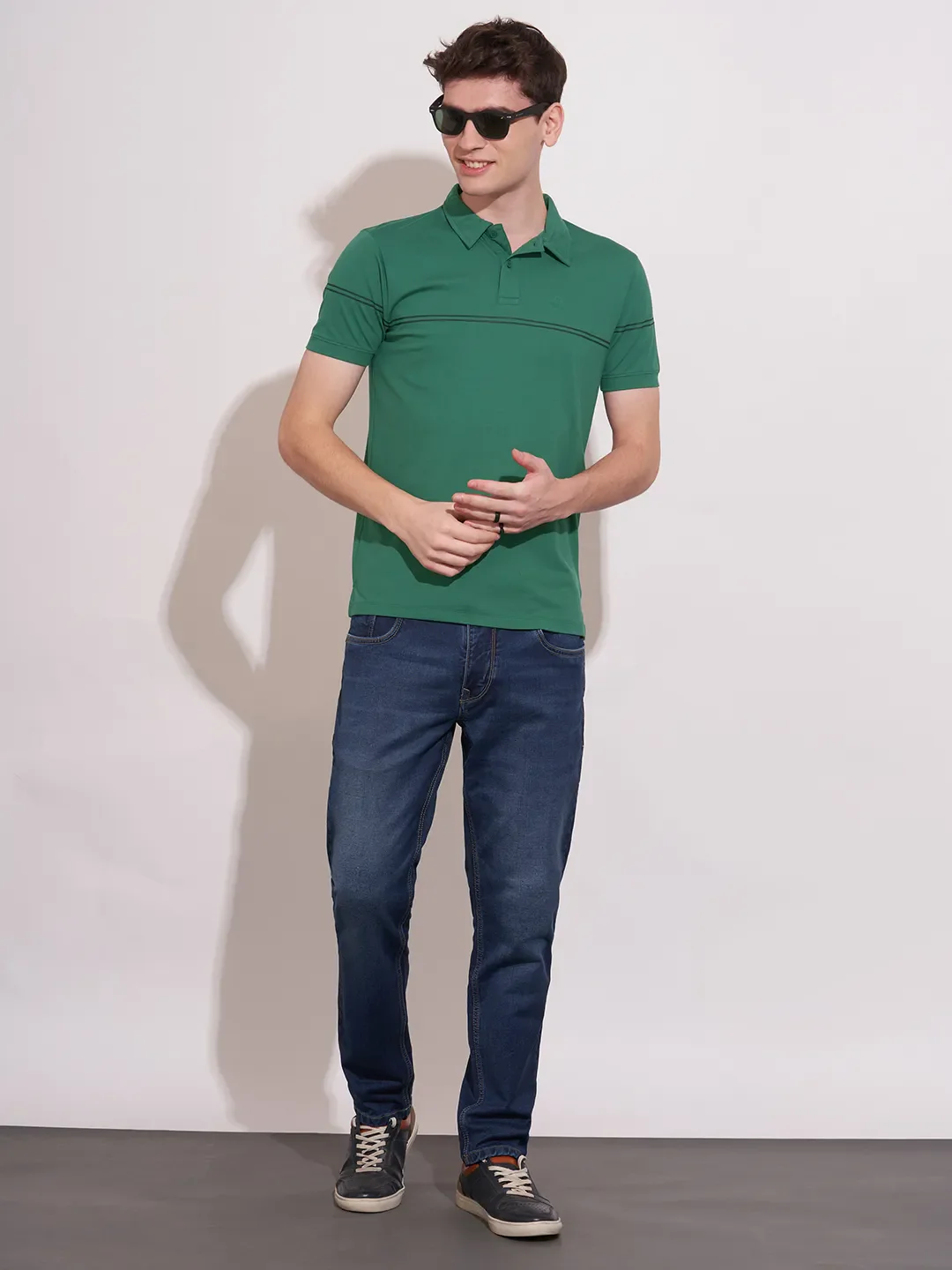 Blue Regular Fit Men's Polo T-Shirt by Being Human Clothing - Image 4