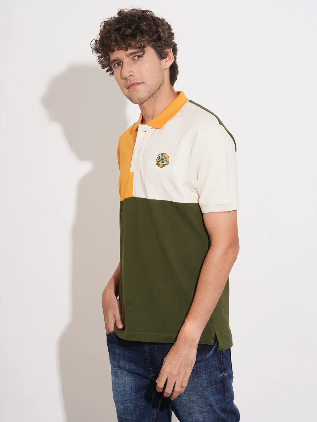 Green Regular Fit Men's Polo T-Shirt by Being Human Clothing - Image 2