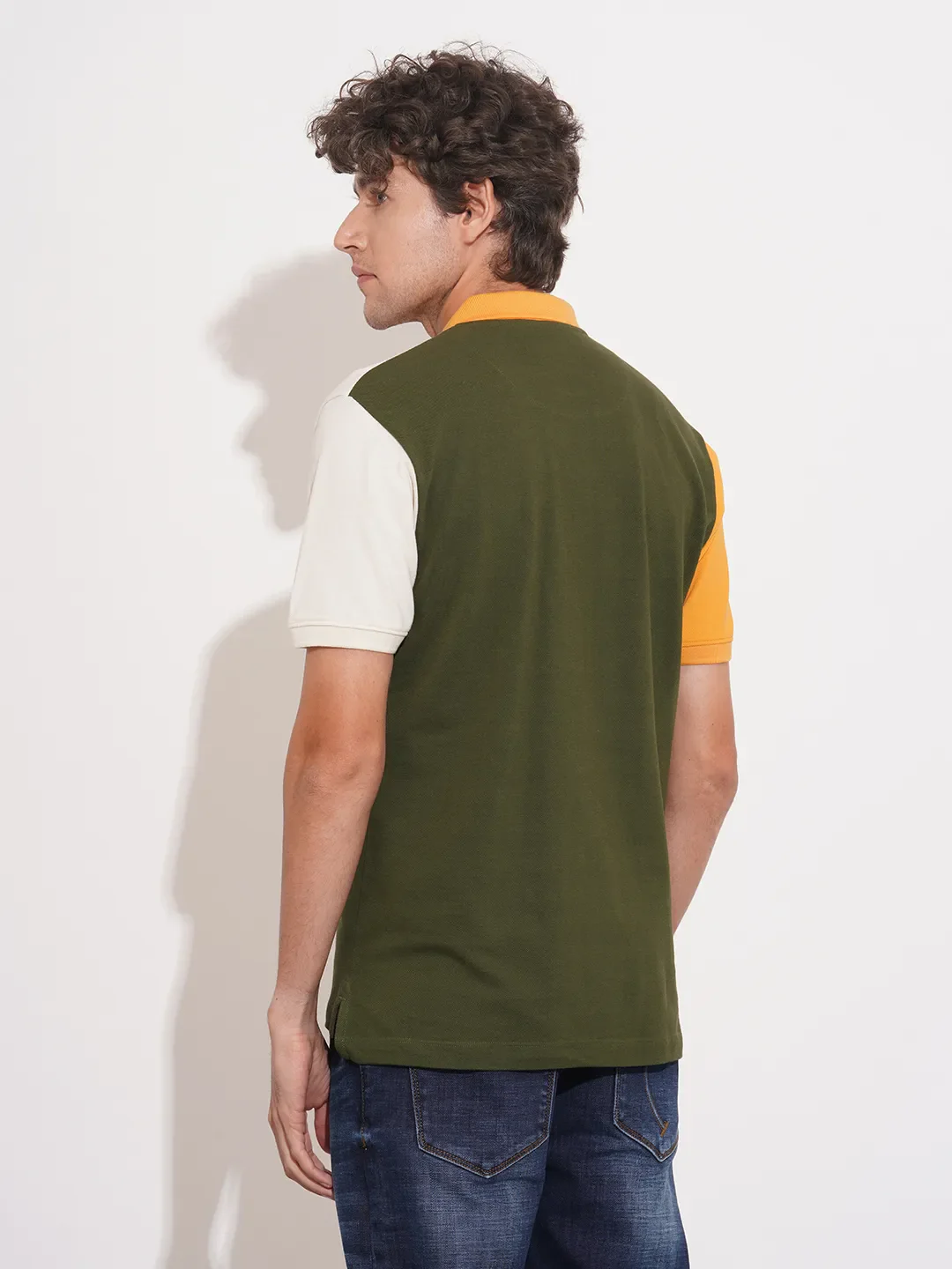 Green Regular Fit Men's Polo T-Shirt by Being Human Clothing - Image 3