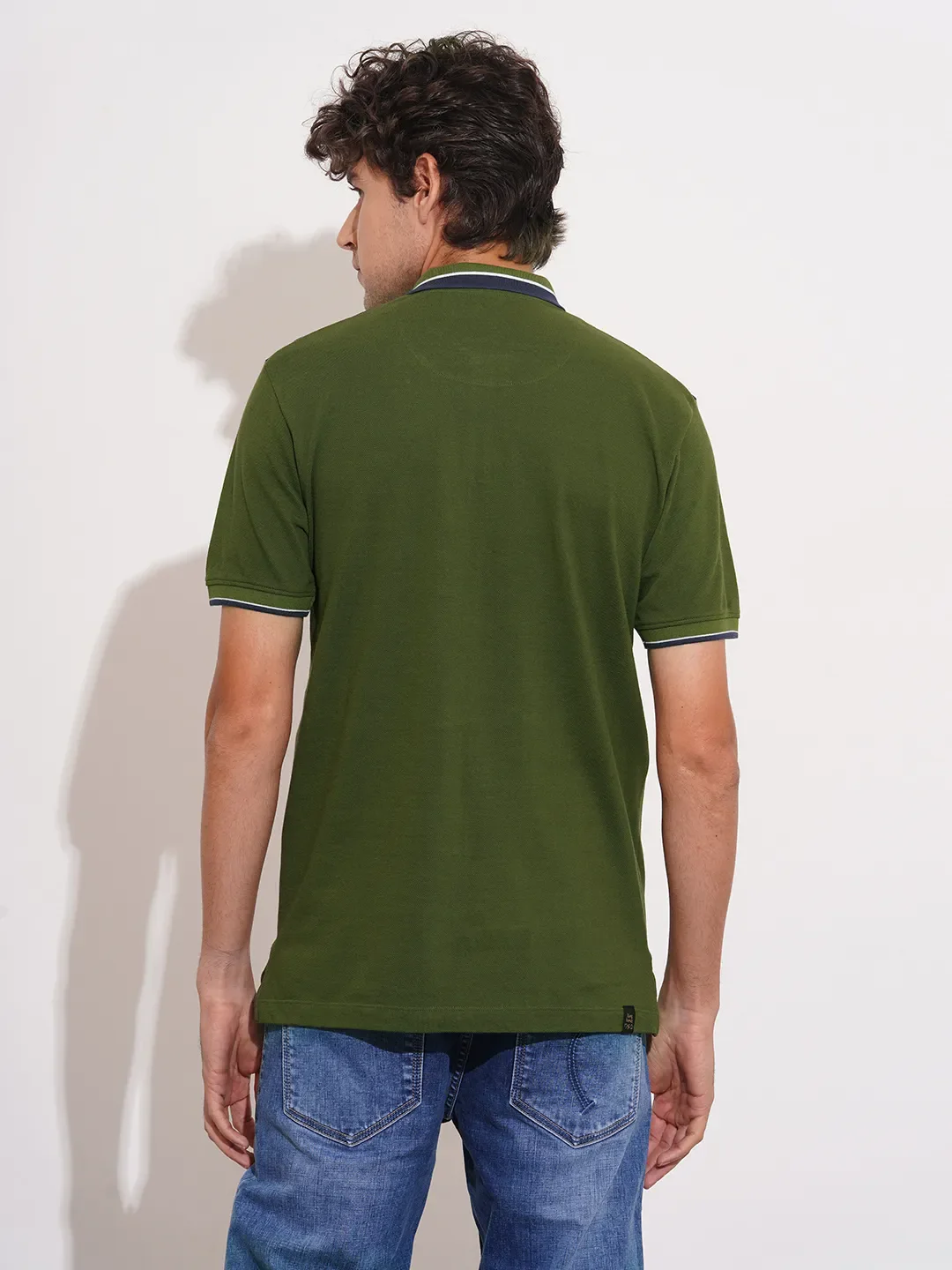 Blue Regular Fit Men's Polo T-Shirt by Being Human Clothing - Image 3