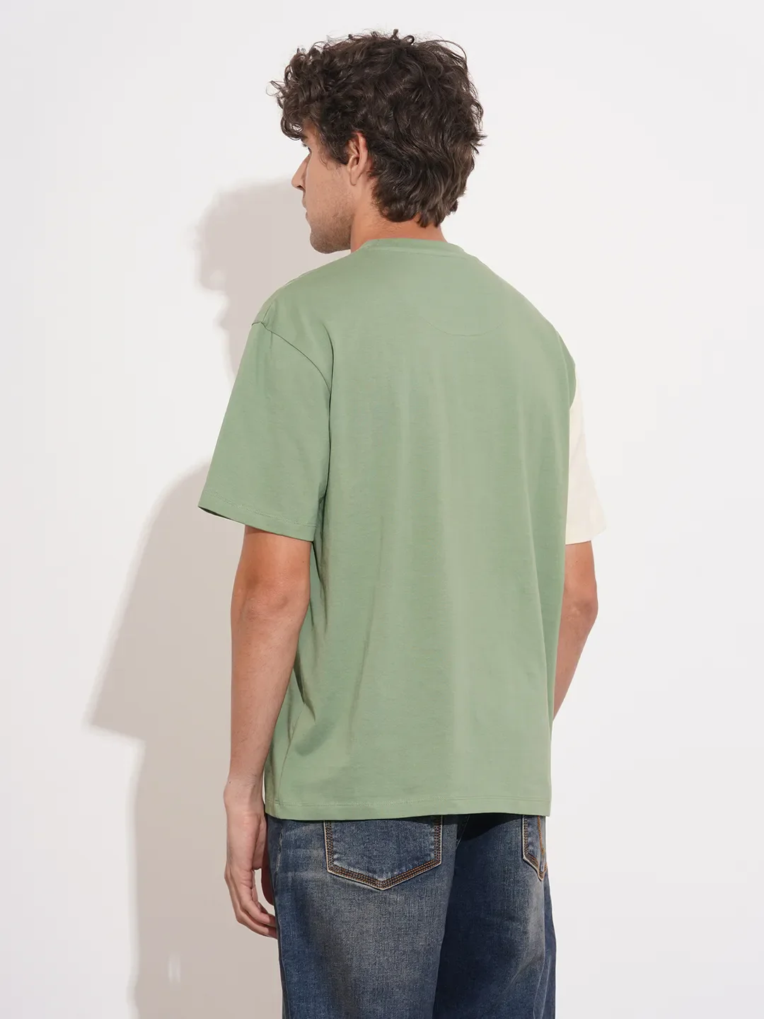 Green Easy Fit Round Neck Men's T-Shirt by Being Human Clothing - Image 3