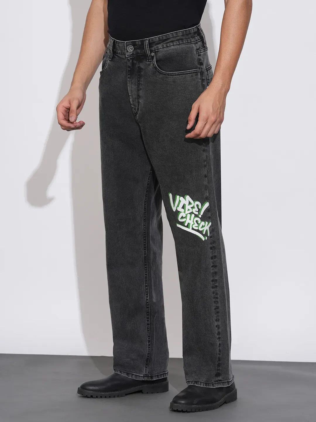 Grey Anti Fit Denims For Men By Being Human Clothing - Image 2