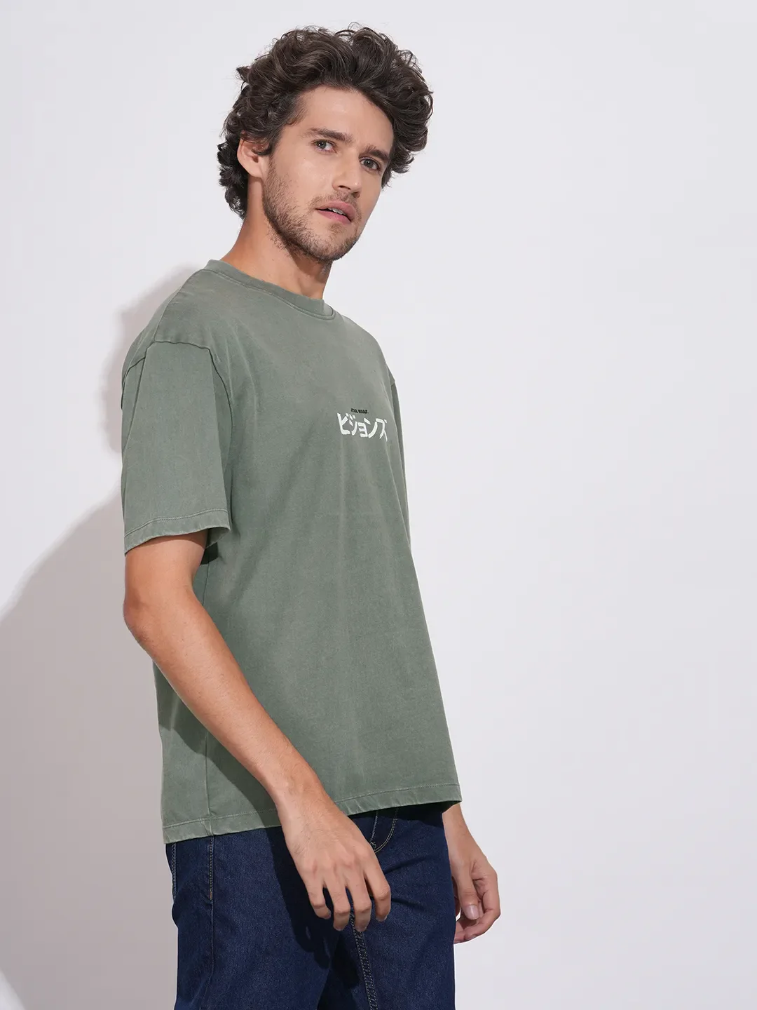 Grey Easy Fit Round Neck Men's T-Shirt by Being Human Clothing - Image 2