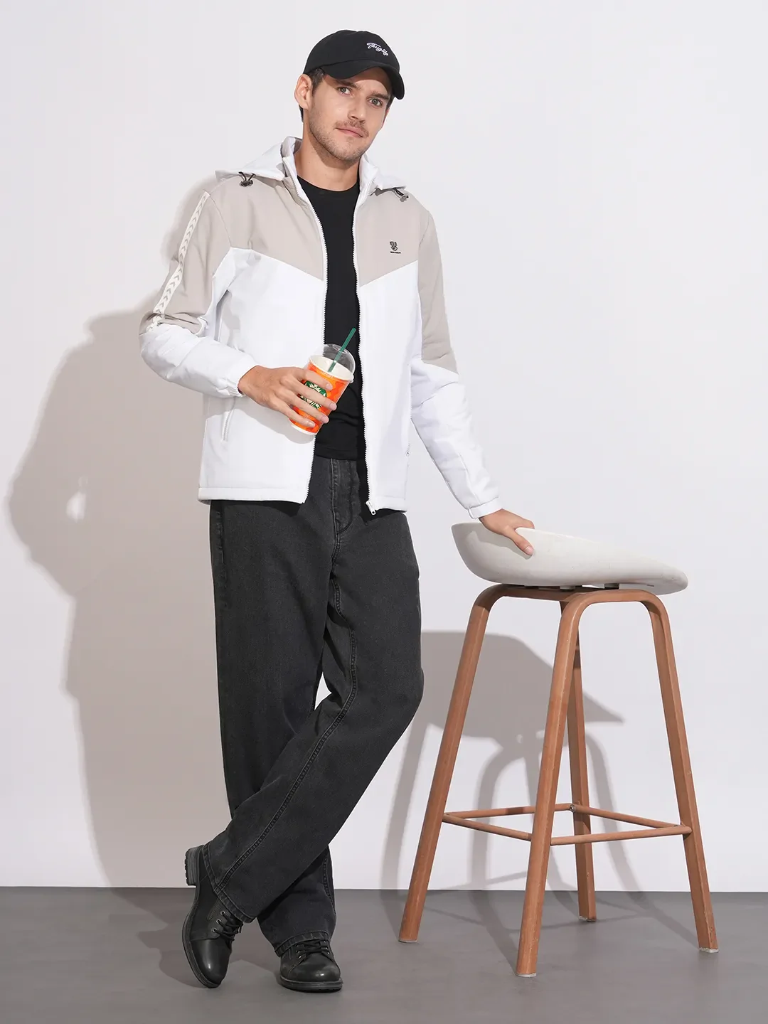 Grey Regular Fit Long Sleeves Polyester Men's Jacket by Being Human Clothing - Image 4