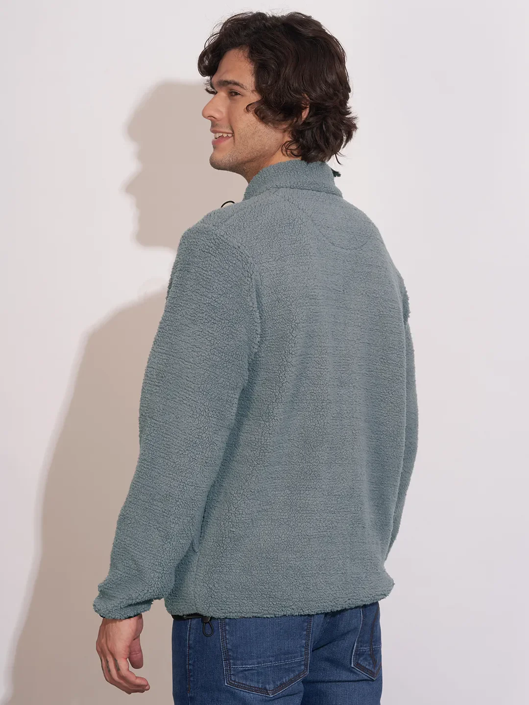 Grey Regular Fit Round Neck Men's Sweatshirt by Being Human Clothing - Image 3