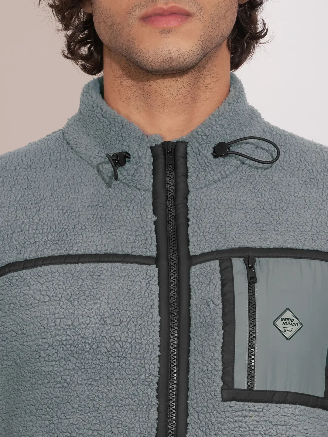 Grey Regular Fit Round Neck Men's Sweatshirt by Being Human Clothing - Image 5