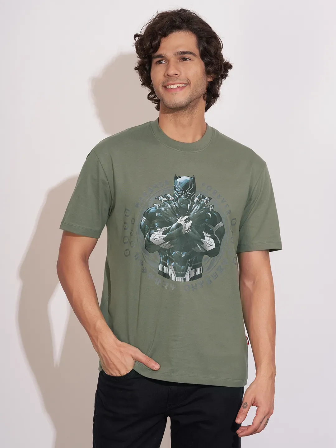 Grey Easy Fit Round Neck Men's T-Shirt by Being Human Clothing