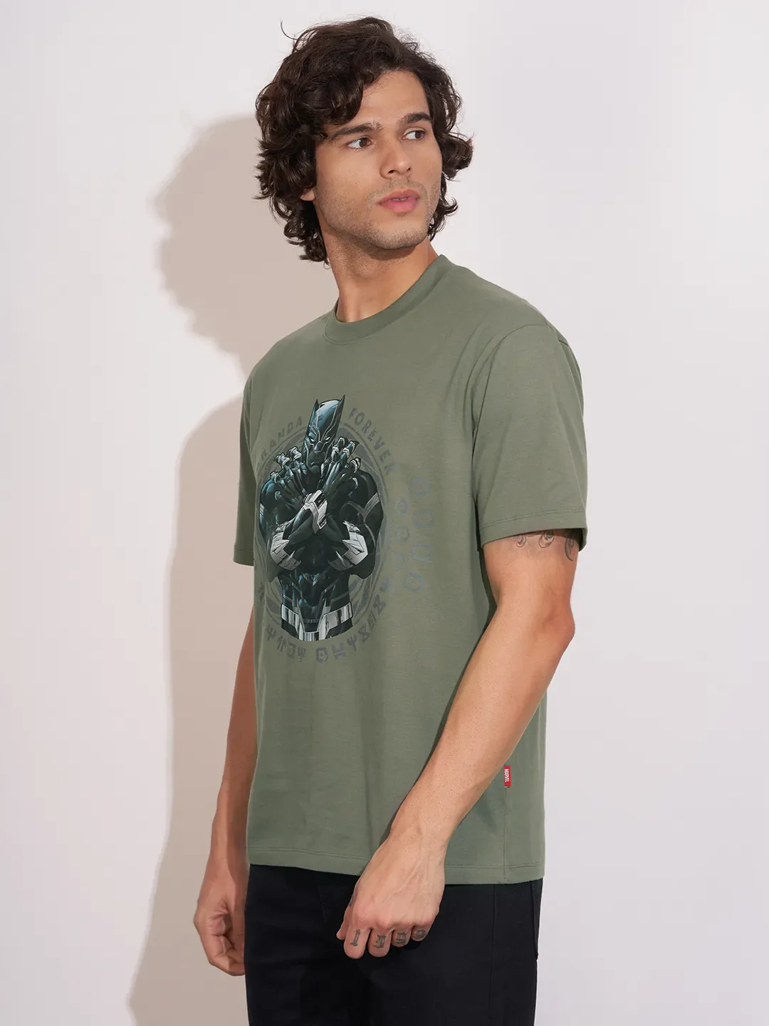 Grey Easy Fit Round Neck Men's T-Shirt by Being Human Clothing - Image 2