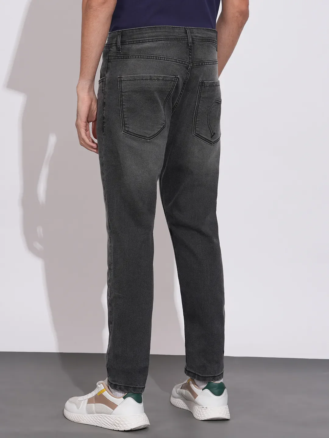 Grey Slim Fit Denims For Men By Being Human Clothing - Image 3