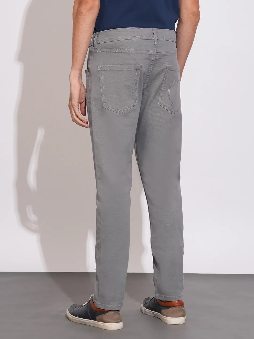 Grey Slim Fit Denims For Men By Being Human Clothing - Image 3