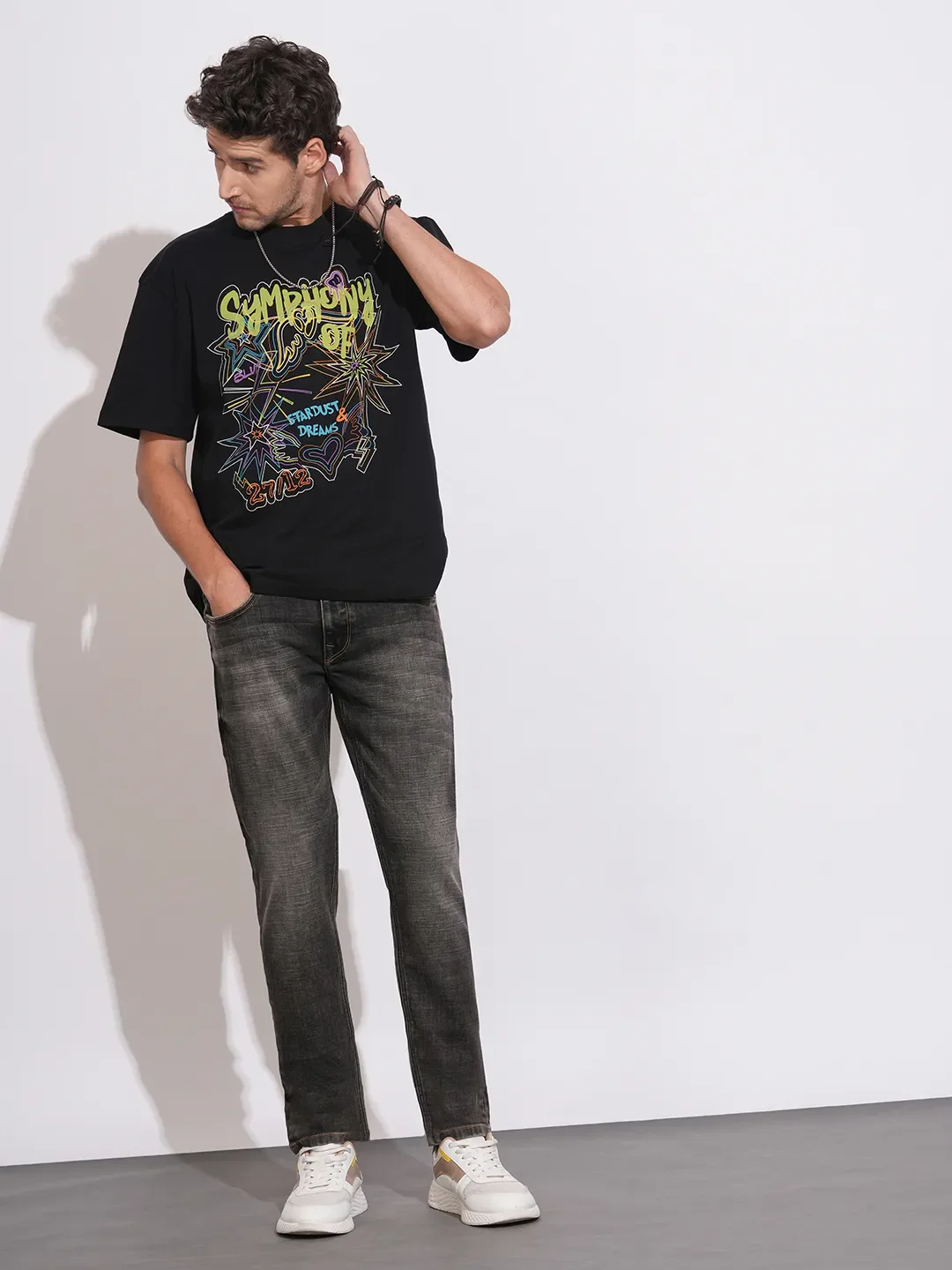 Grey Slim Fit Denims For Men By Being Human Clothing - Image 4