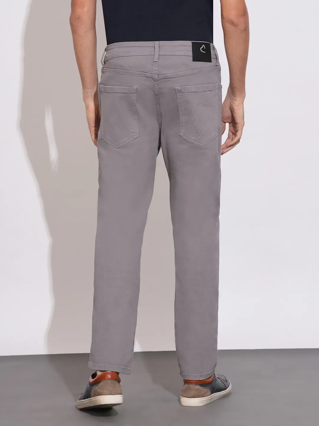 Grey Straight Fit Cotton Blend Men's Denims by Being Human Clothing - Image 3
