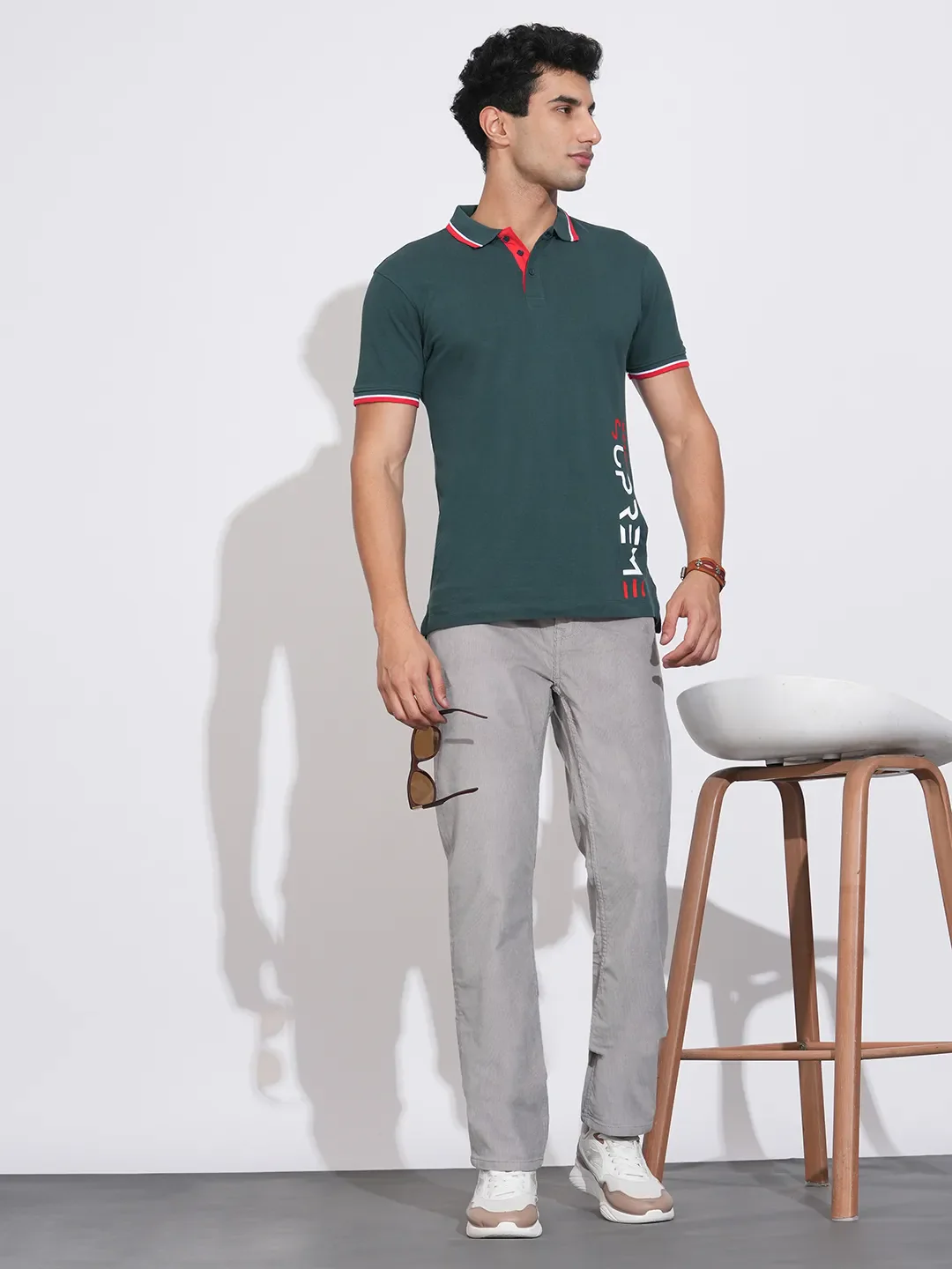 Grey Straight Fit Denims For Men By Being Human Clothing - Image 4