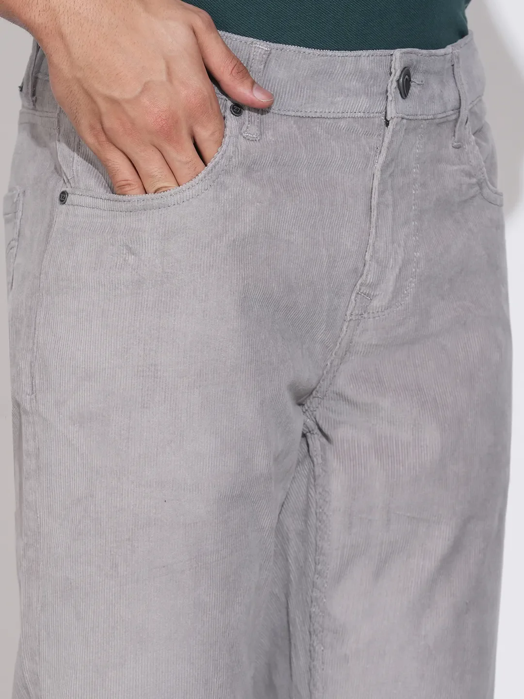 Grey Straight Fit Denims For Men By Being Human Clothing - Image 5