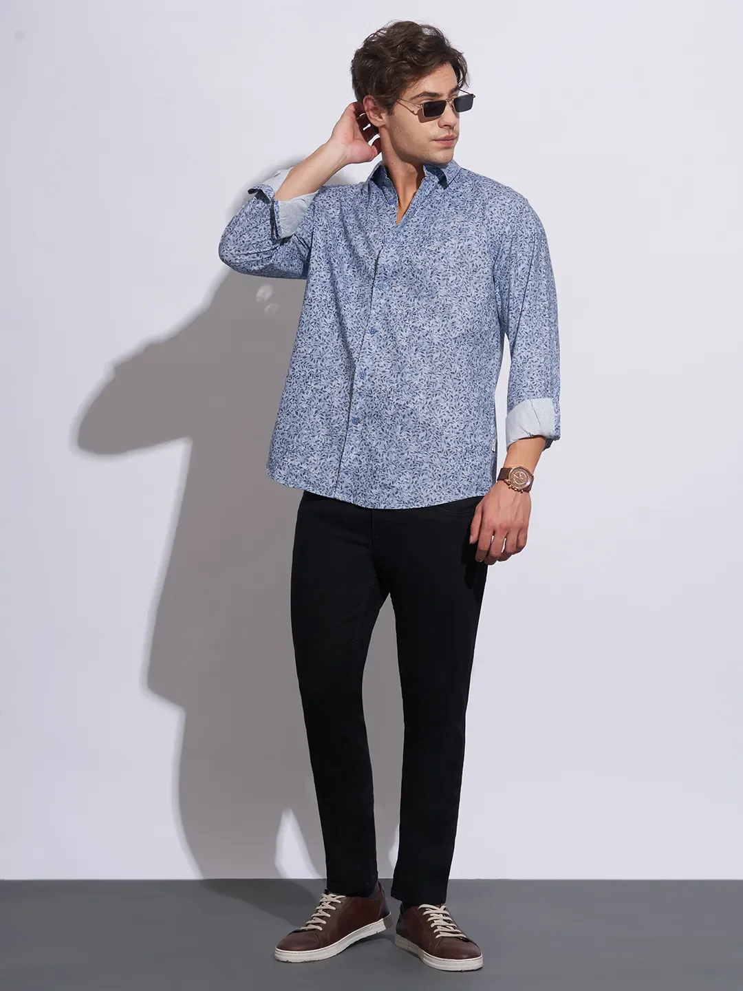 Black Slim Fit Cotton Blend Men's Denims by Being Human Clothing - Image 4