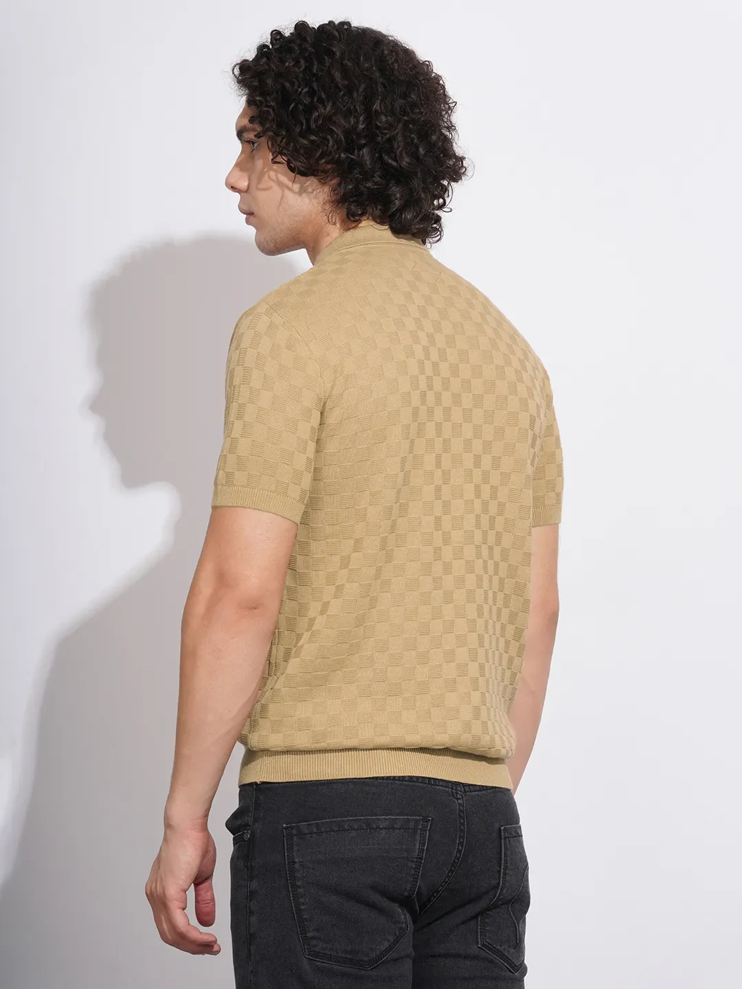 Blue Regular Fit Men's Polo T-Shirt by Being Human Clothing - Image 3