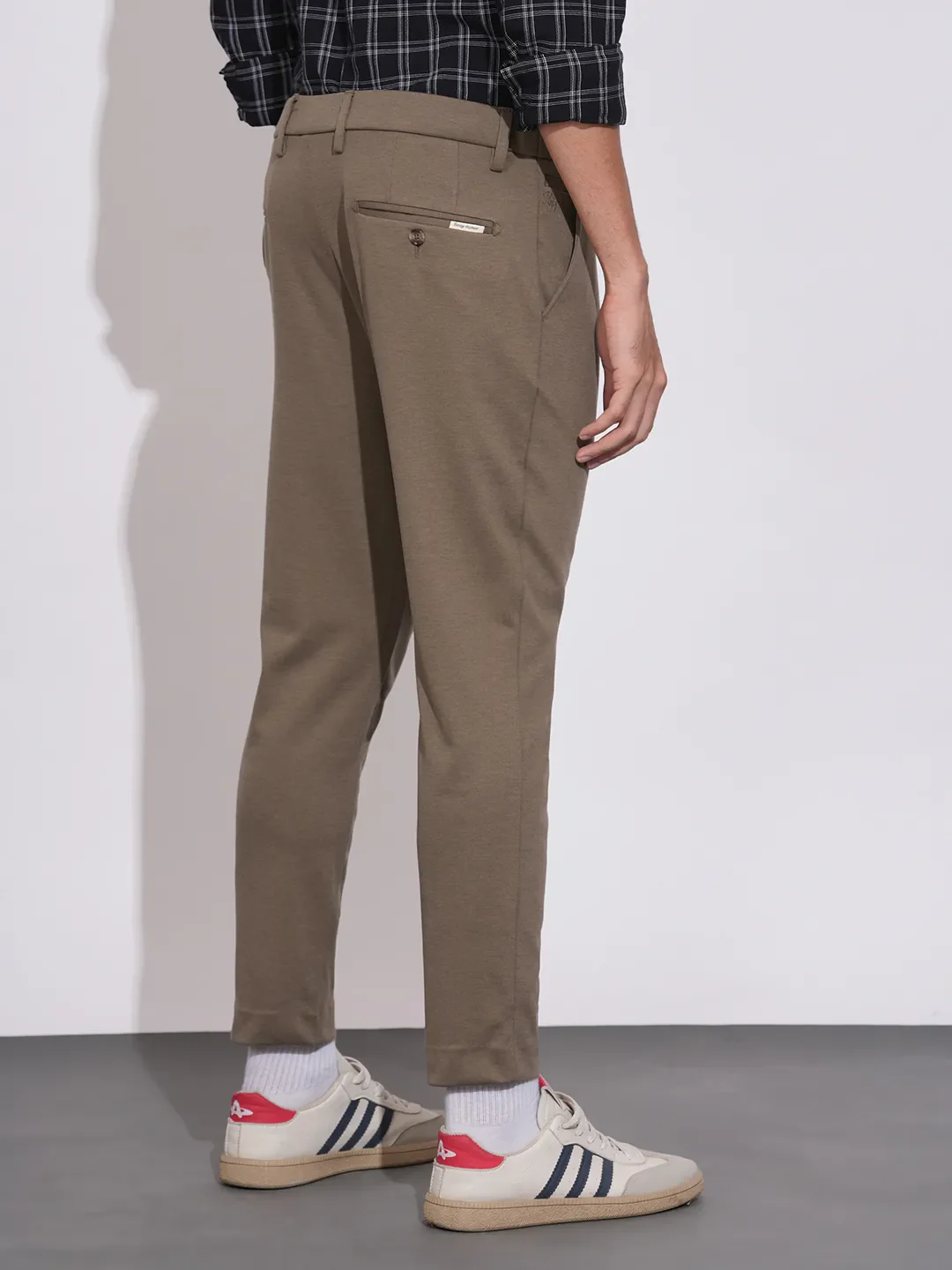 Khaki Slim Fit Chinos For Men By Being Human Clothing - Image 3