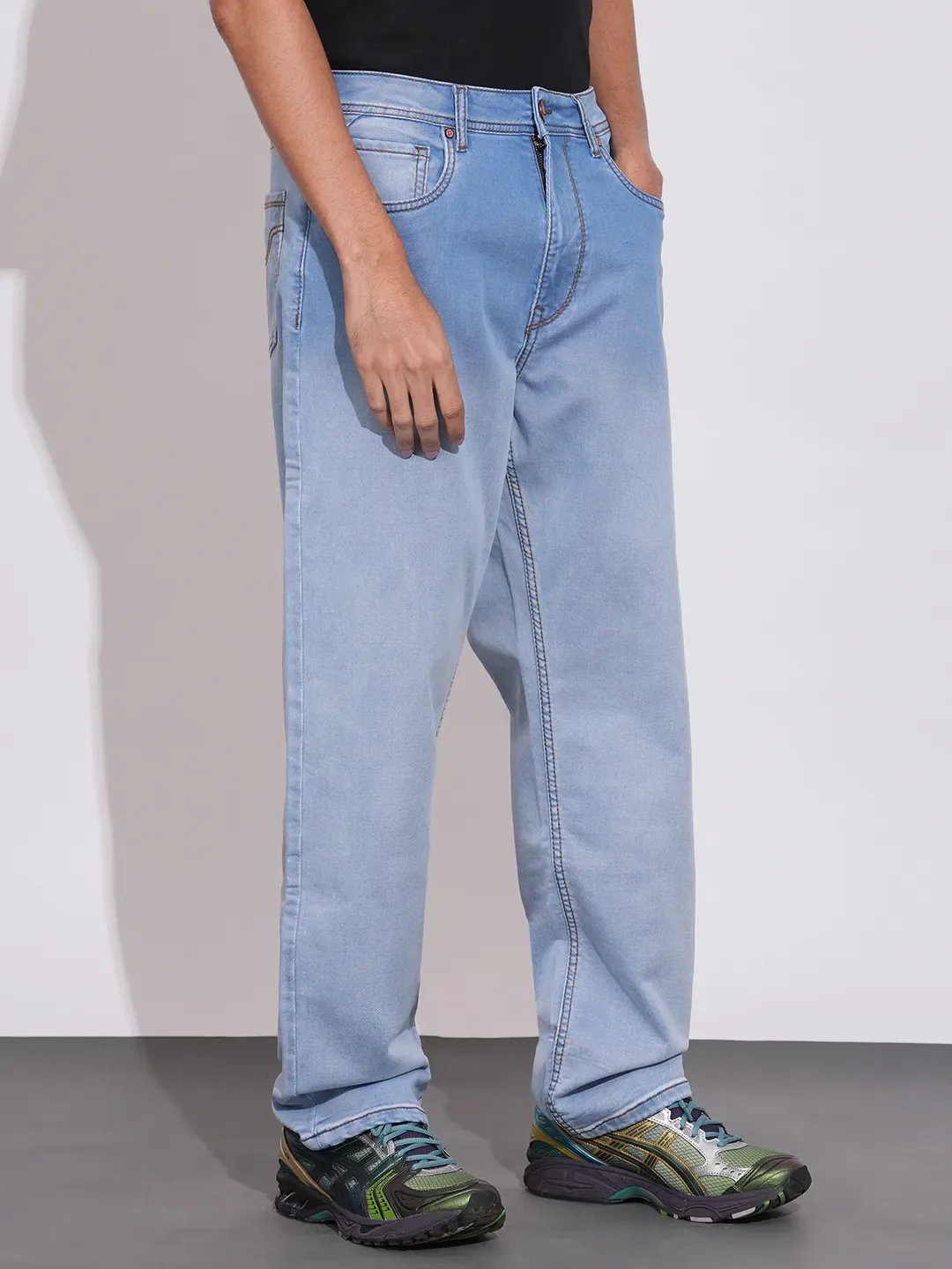 Light Blue Skinny Fit Denims For Men By Being Human Clothing - Image 2