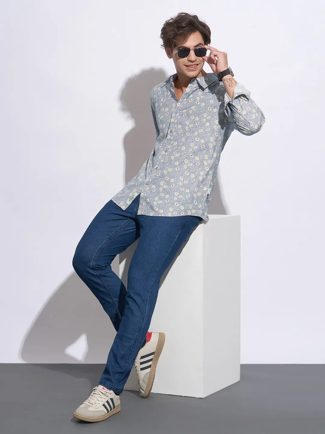 Purple Moderno Fit Regular Collar Long Sleeves Cotton Men's Shirt by Being Human Clothing - Image 4