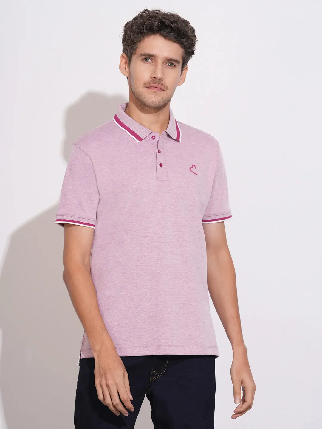 Maroon Regular Fit Men's Polo T-Shirt by Being Human Clothing
