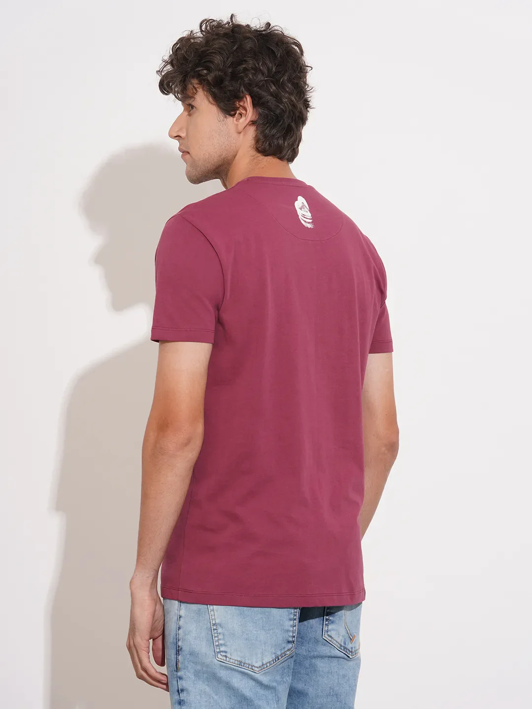 Blue Regular Fit Men's Short Sleeves T-Shirt by Being Human Clothing - Image 3