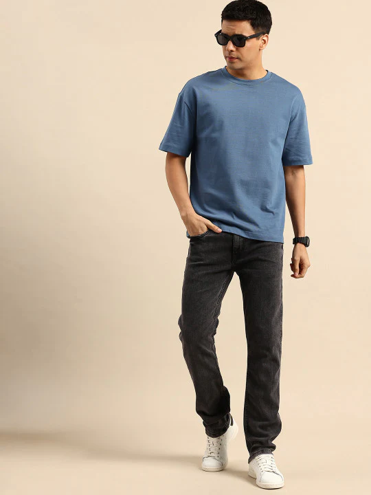 Carbon Black Straight Fit Denims for Men by Being Human Clothing - Image 4